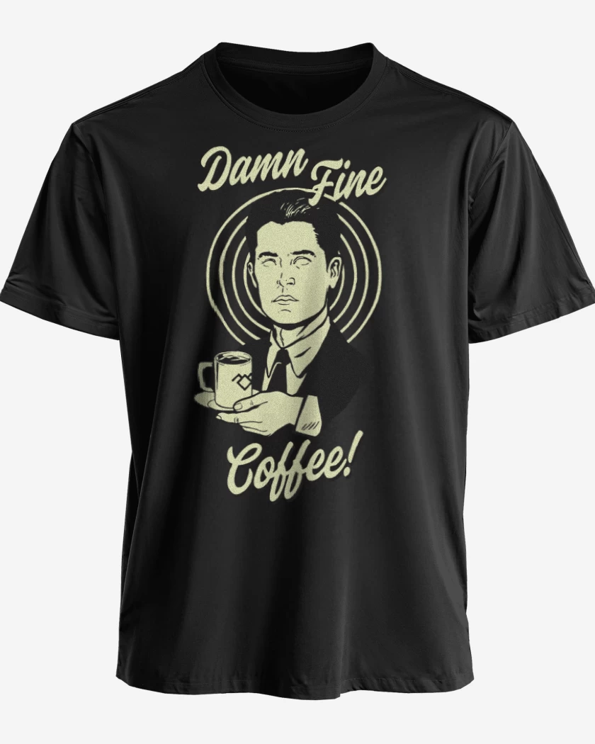 Polera premium Negro de Damn fine coffee