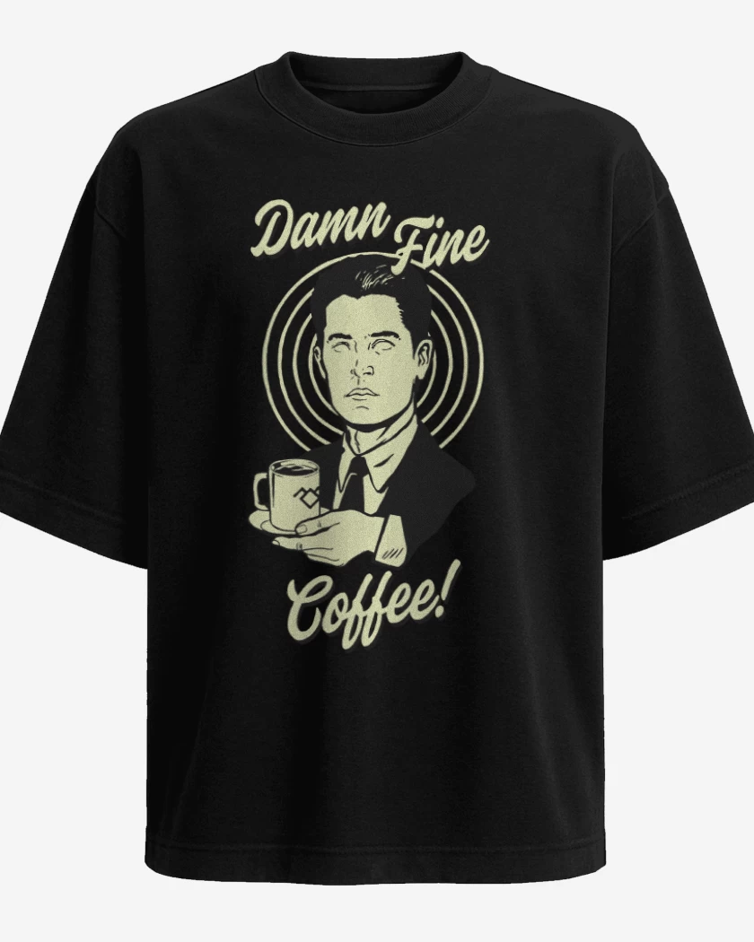 Polera Oversize Negro de Damn fine coffee