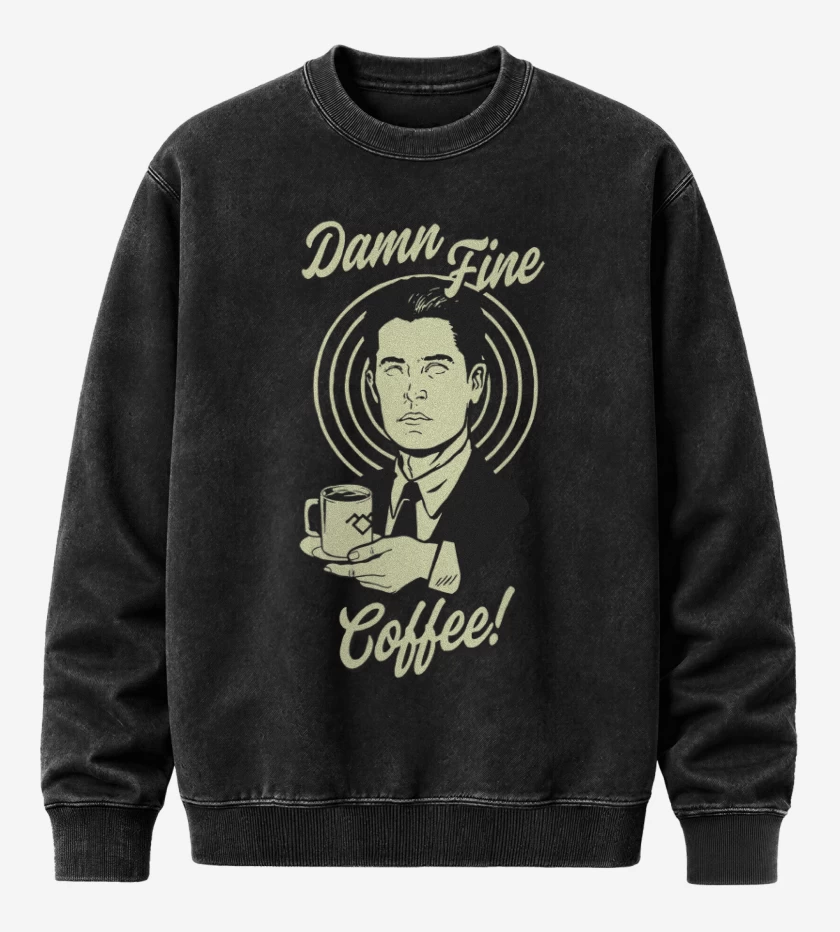 Poleron Polo Acid Wash Negro de Damn fine coffee