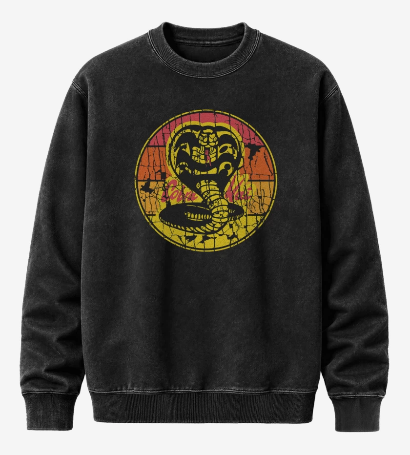 Poleron Polo Acid Wash Negro de Cobra kai