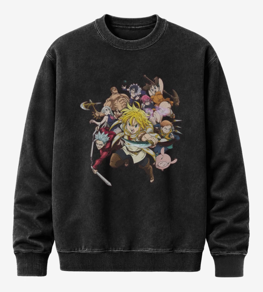 Poleron Polo Acid Wash Negro de SDS 7 I
