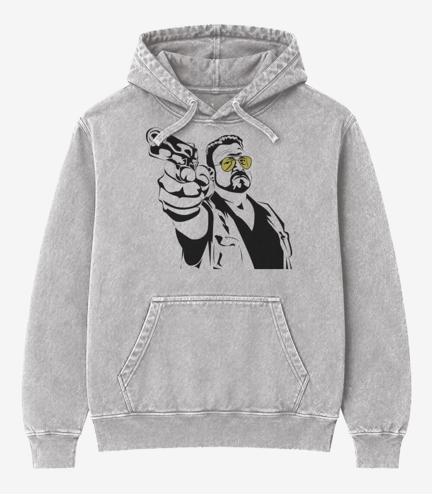 Poleron Canguro Acid Wash Gris Melange de Walter Sobchak 