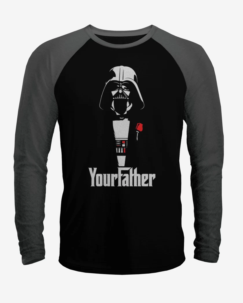 Polera Raglan Negro / Negro Heather de Tu padre