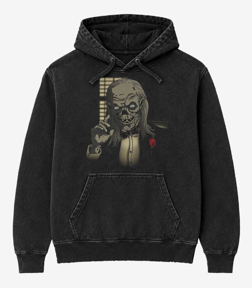 Poleron Canguro Acid Wash Negro de The crypfather