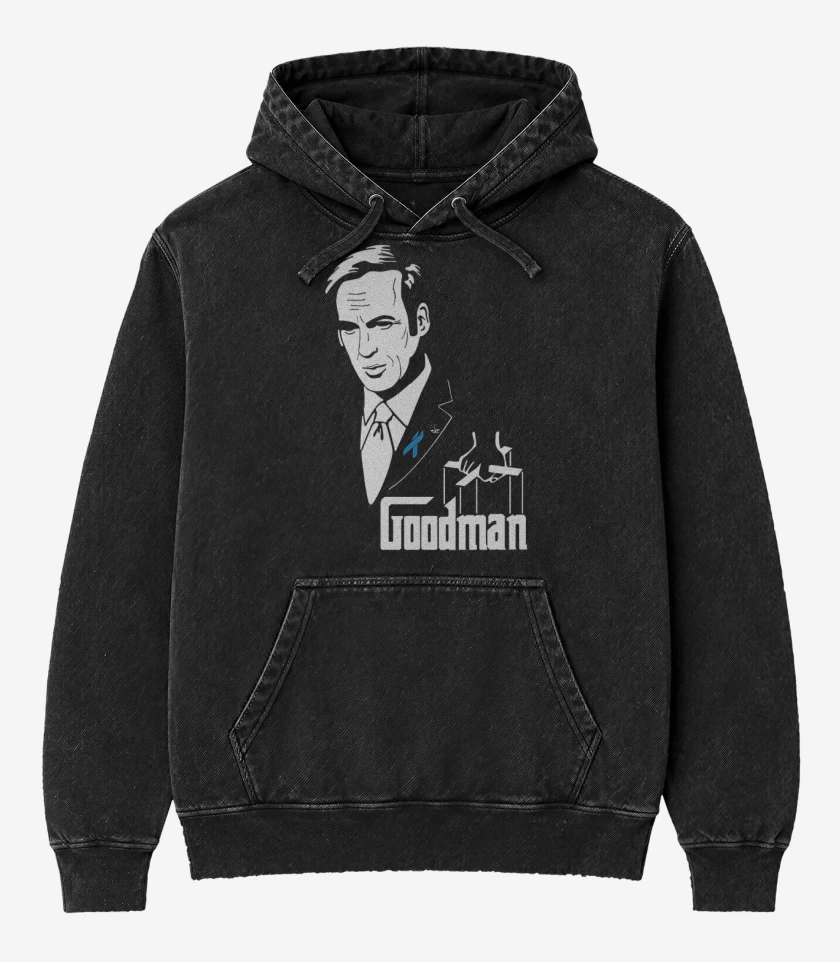Poleron Canguro Acid Wash Negro de The goodman