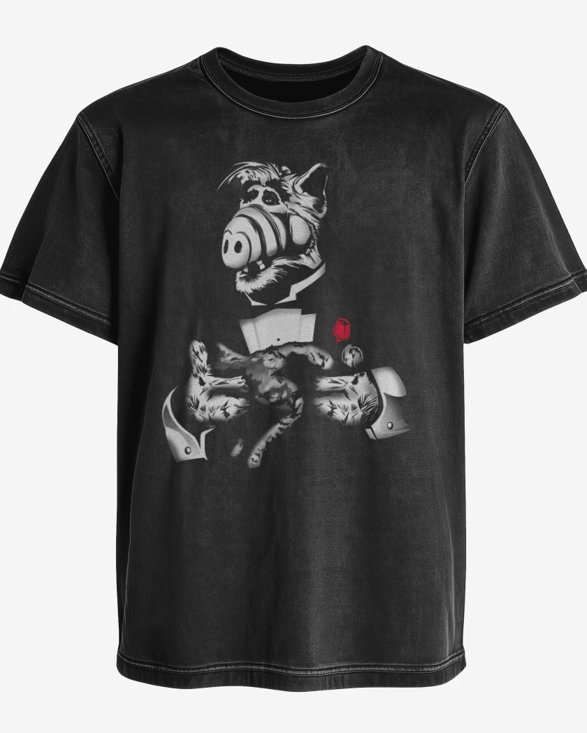 Polera desgastada Negro de Alfather