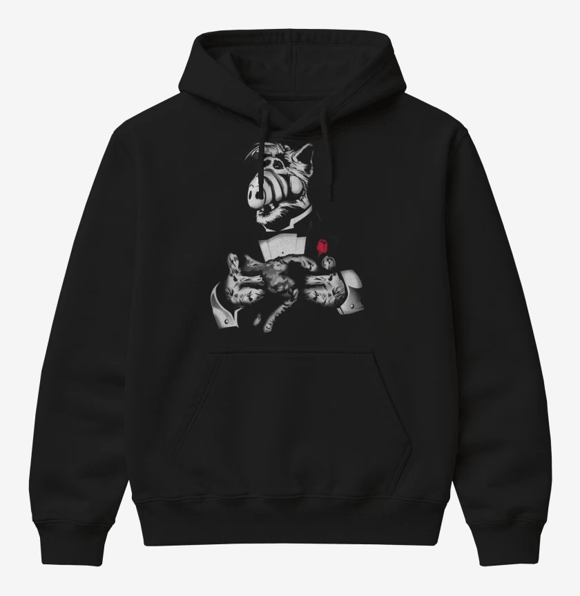 Poleron Canguro básico Negro de Alfather