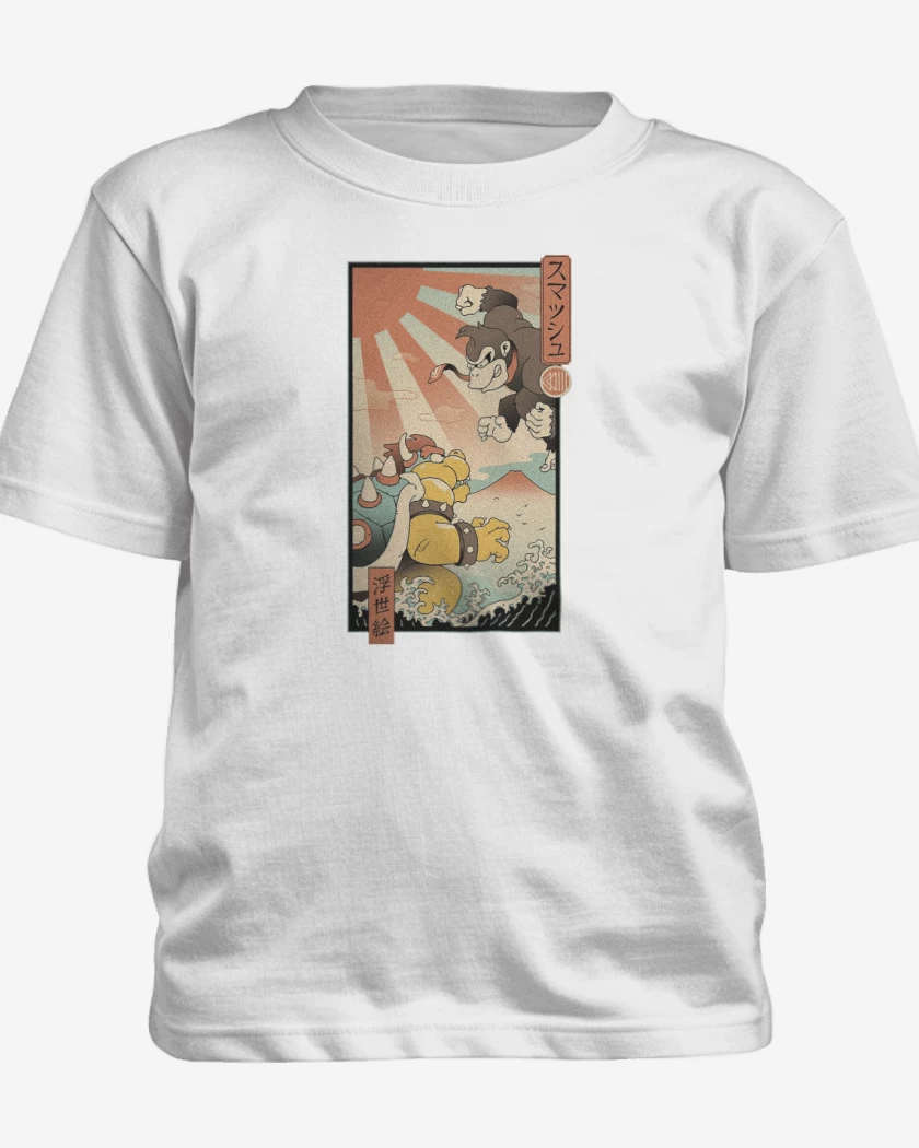 Polera de niño Blanco de Kong vs Bowzilla