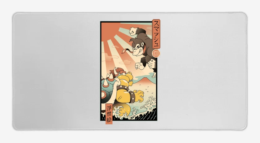 Mouse pad Gamer Blanco de Kong vs Bowzilla
