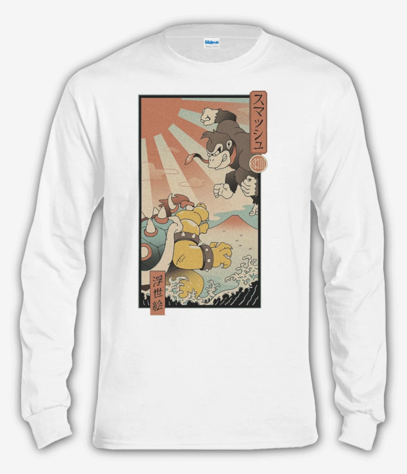 Polera manga larga Kong vs Bowzilla