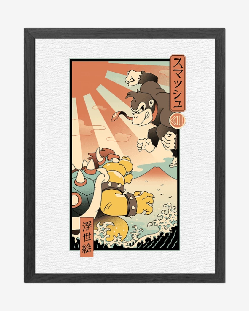 Cuadro decorativo Blanco de Kong vs Bowzilla