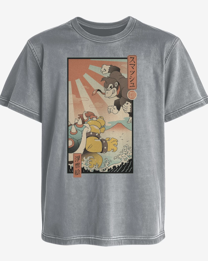 Polera desgastada Kong vs Bowzilla