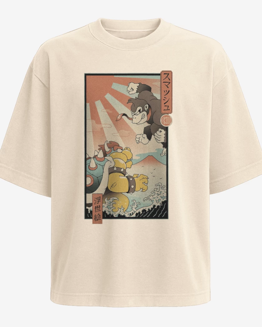 Polera Oversize Kong vs Bowzilla