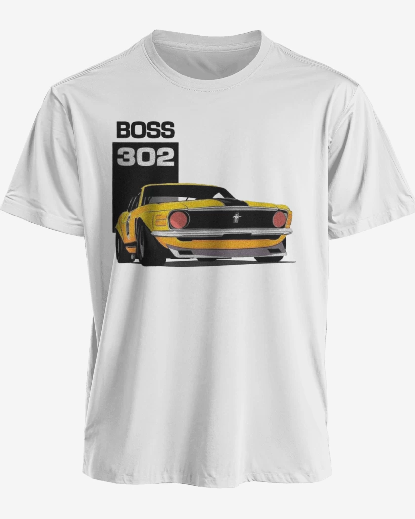 Polera premium Blanco de Mustang boss