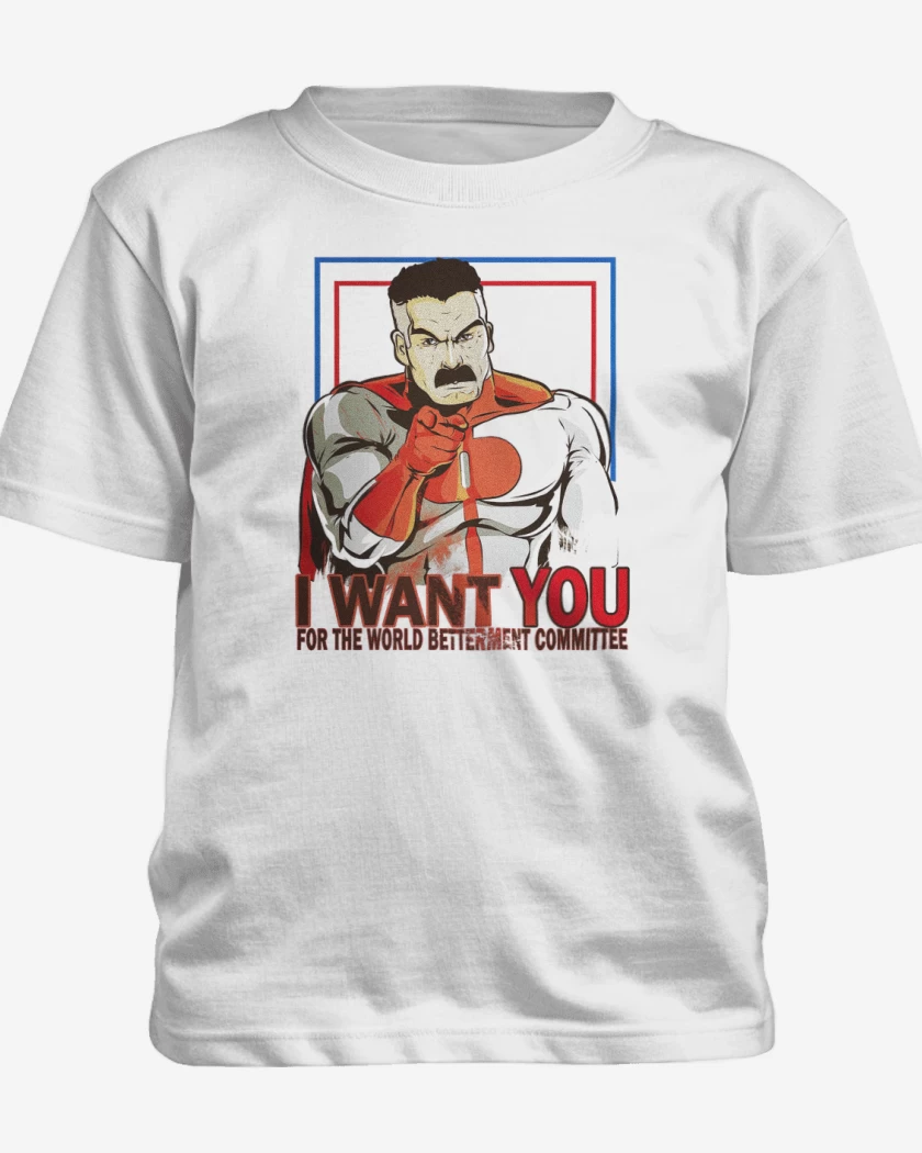 Polera de niño Blanco de i want you omniman