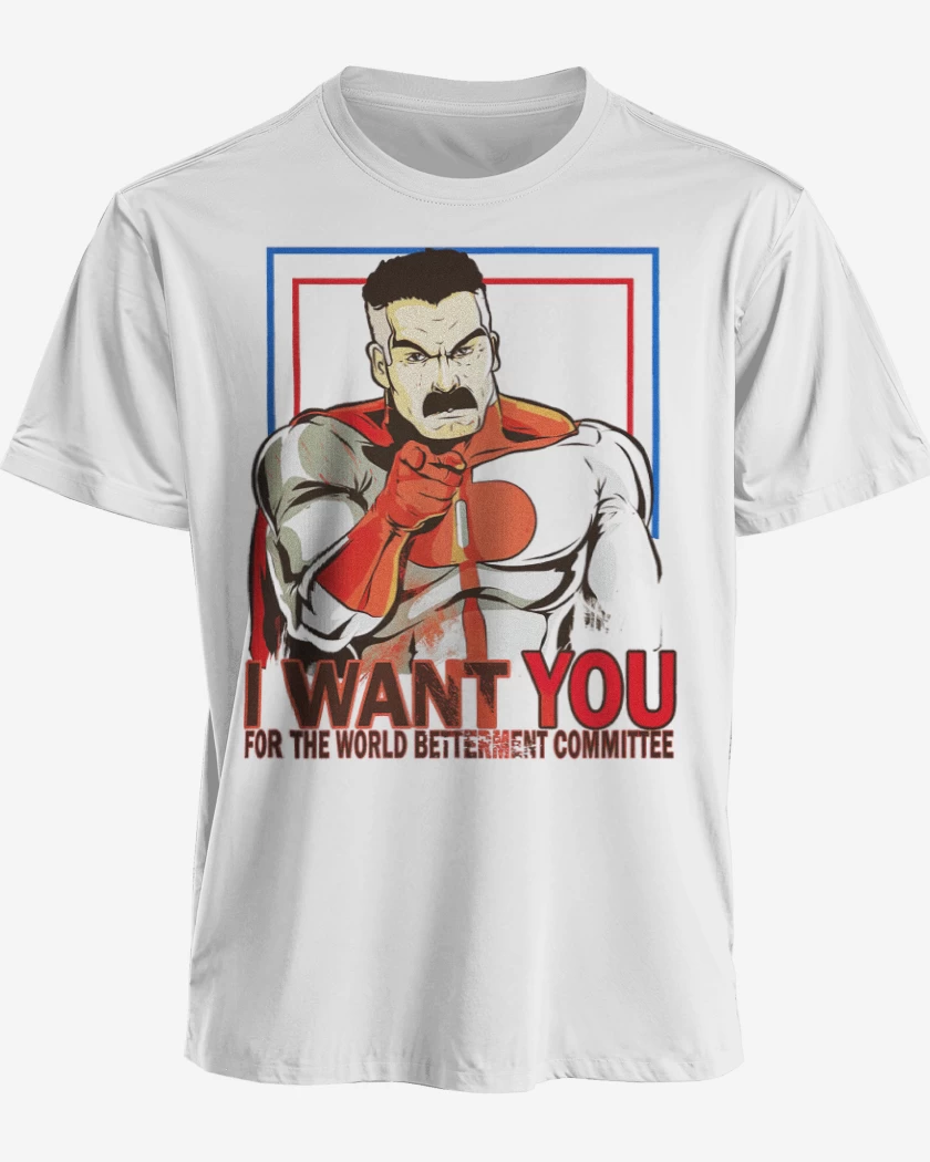 Polera premium Blanco de i want you omniman