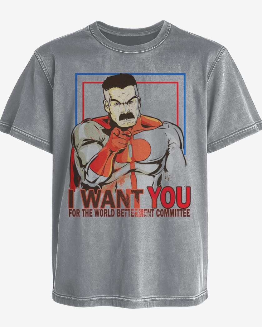 Polera desgastada i want you omniman