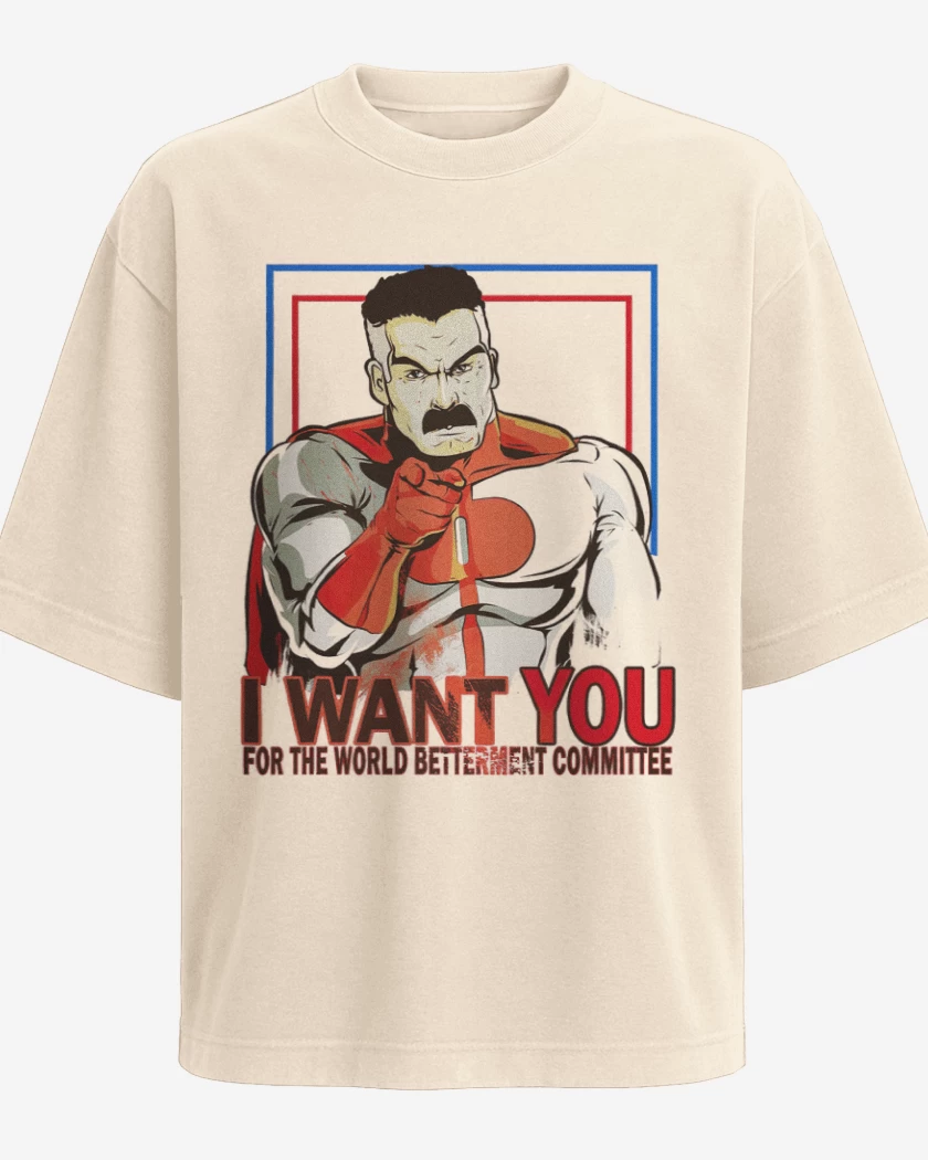 Polera Oversize Beige de i want you omniman