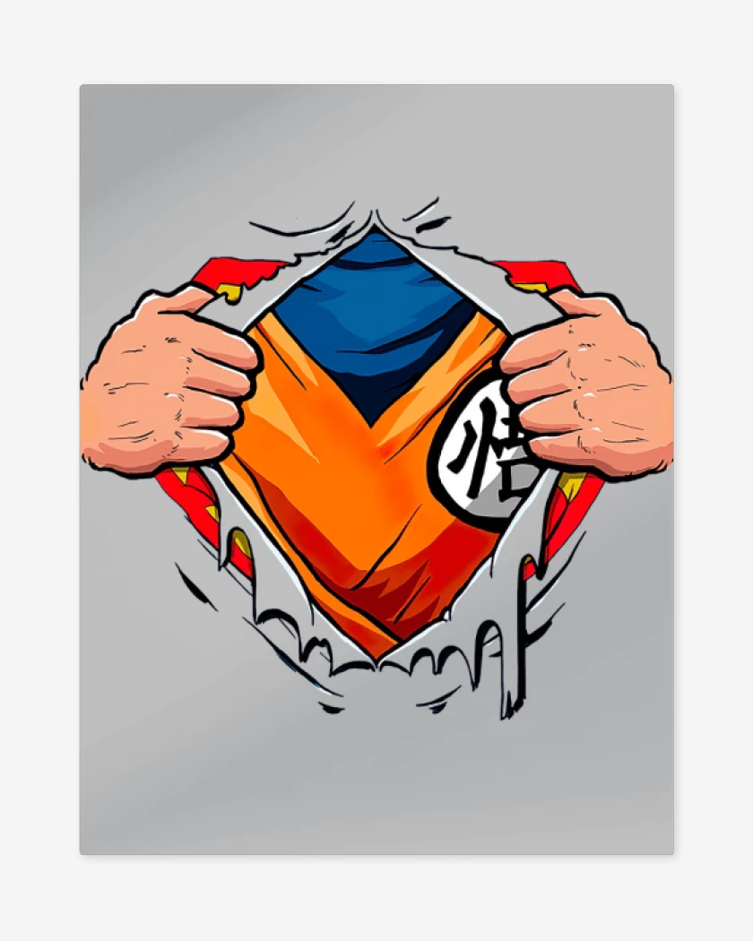 Print metalico Gris Melange de Goku torso