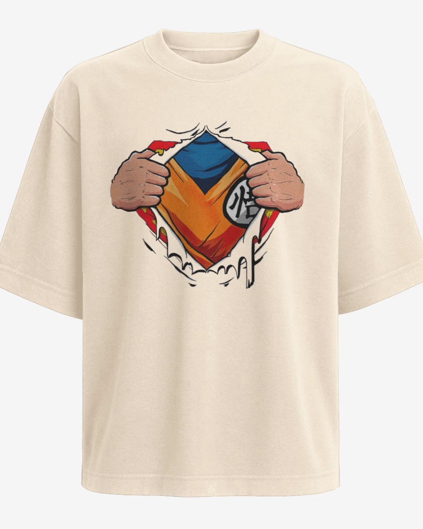 Polera Oversize Beige de Goku torso