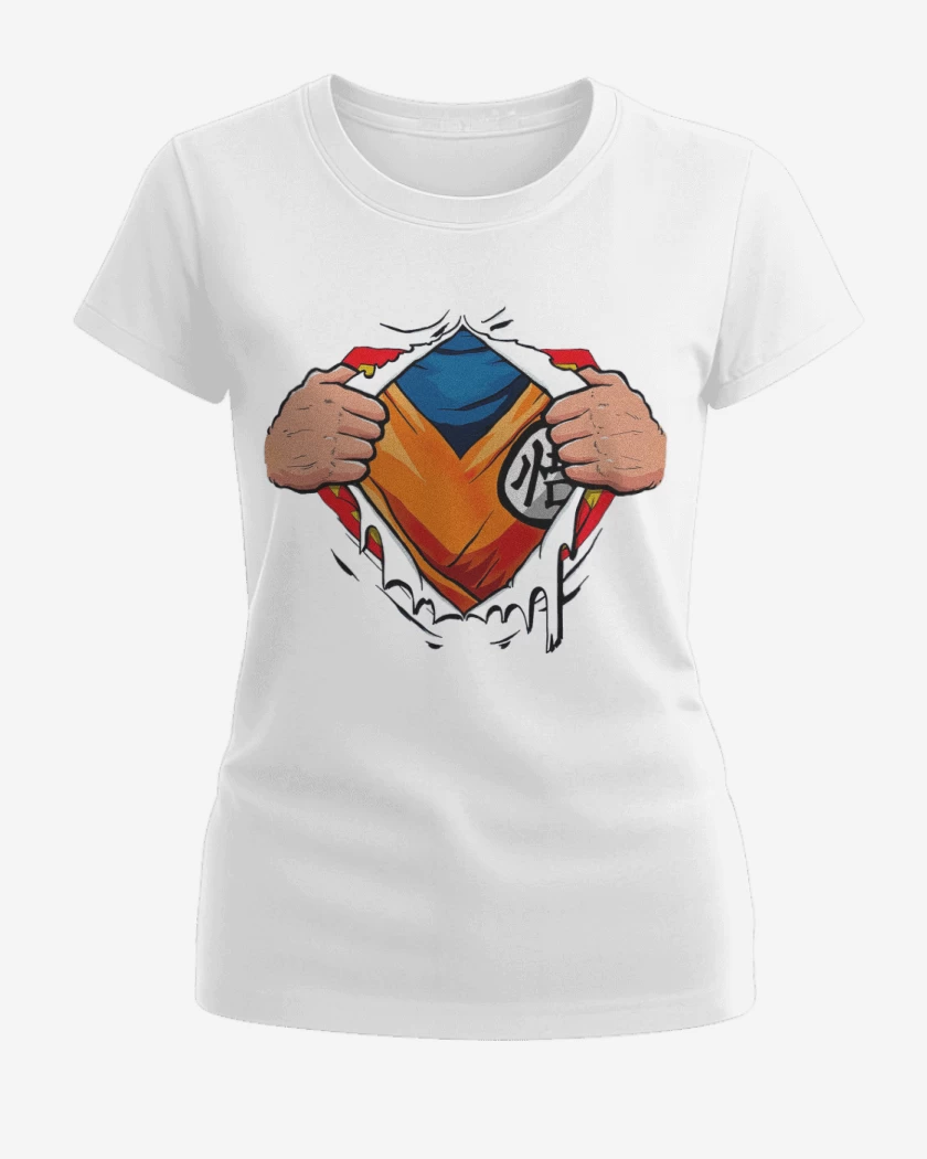 Polera de Mujer Blanco de Goku torso
