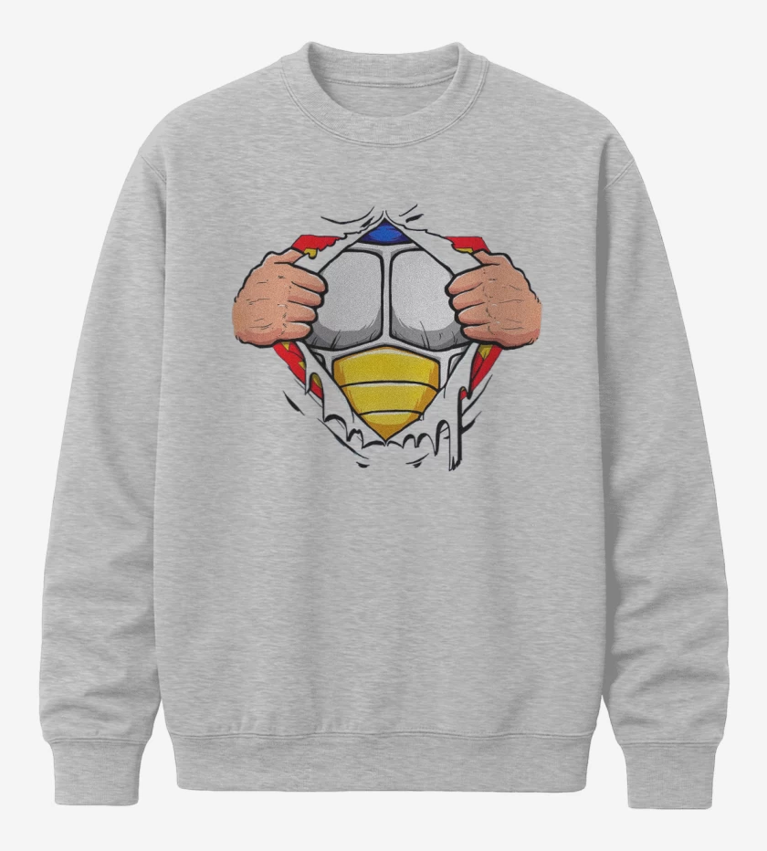 Poleron polo Gris Melange de Vegeta torso