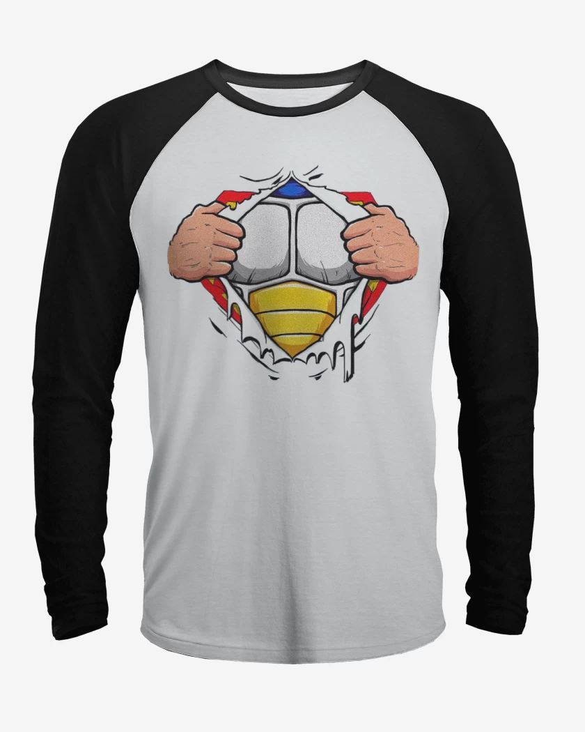 Polera Raglan Blanco / Negro de Vegeta torso