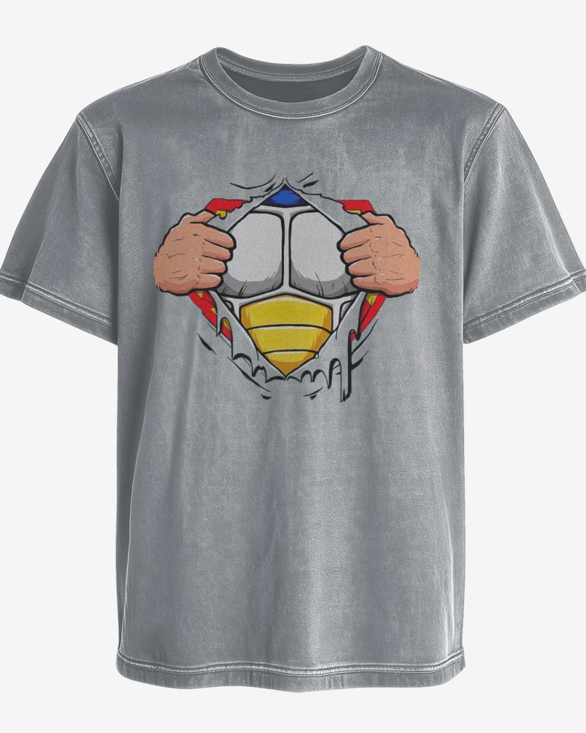 Polera desgastada Gris Melange de Vegeta torso