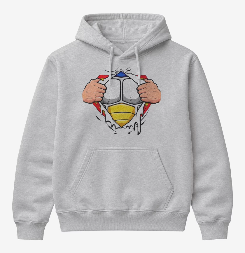Poleron Canguro básico Gris Melange de Vegeta torso