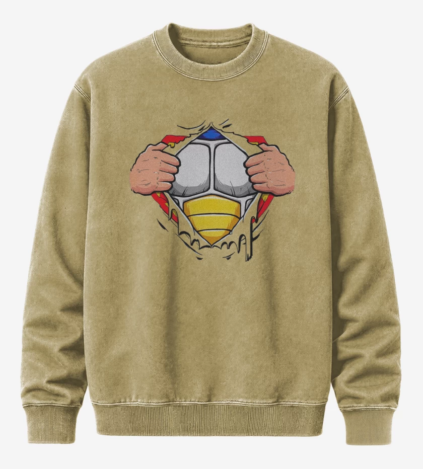 Poleron Polo Acid Wash Beige de Vegeta torso