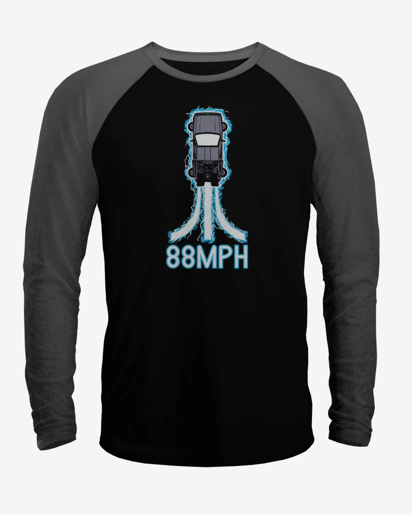 Polera Raglan Negro / Negro Heather de 80mph