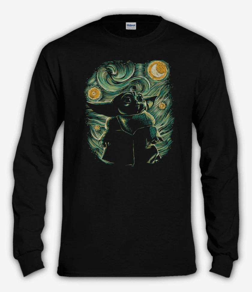 Polera manga larga Negro de El compadre Grogu 