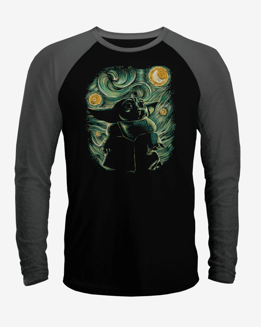 Polera Raglan Negro / Negro Heather de El compadre Grogu 