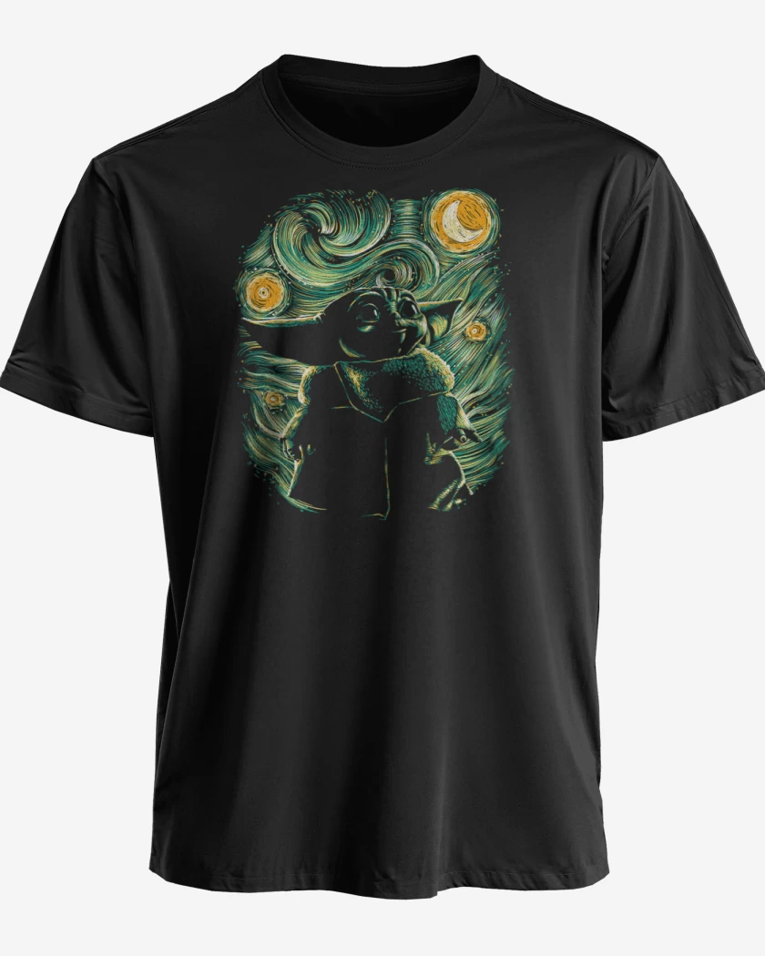 Polera premium Negro de El compadre Grogu 