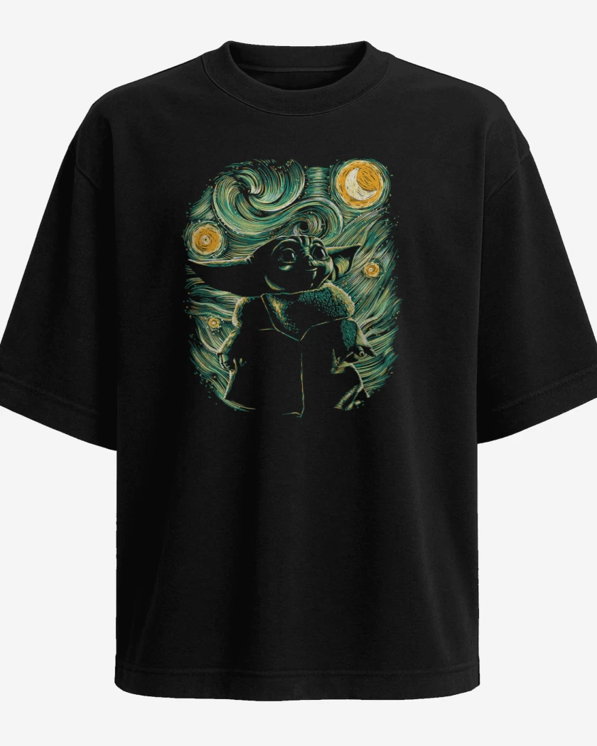 Polera Oversize Negro de El compadre Grogu 