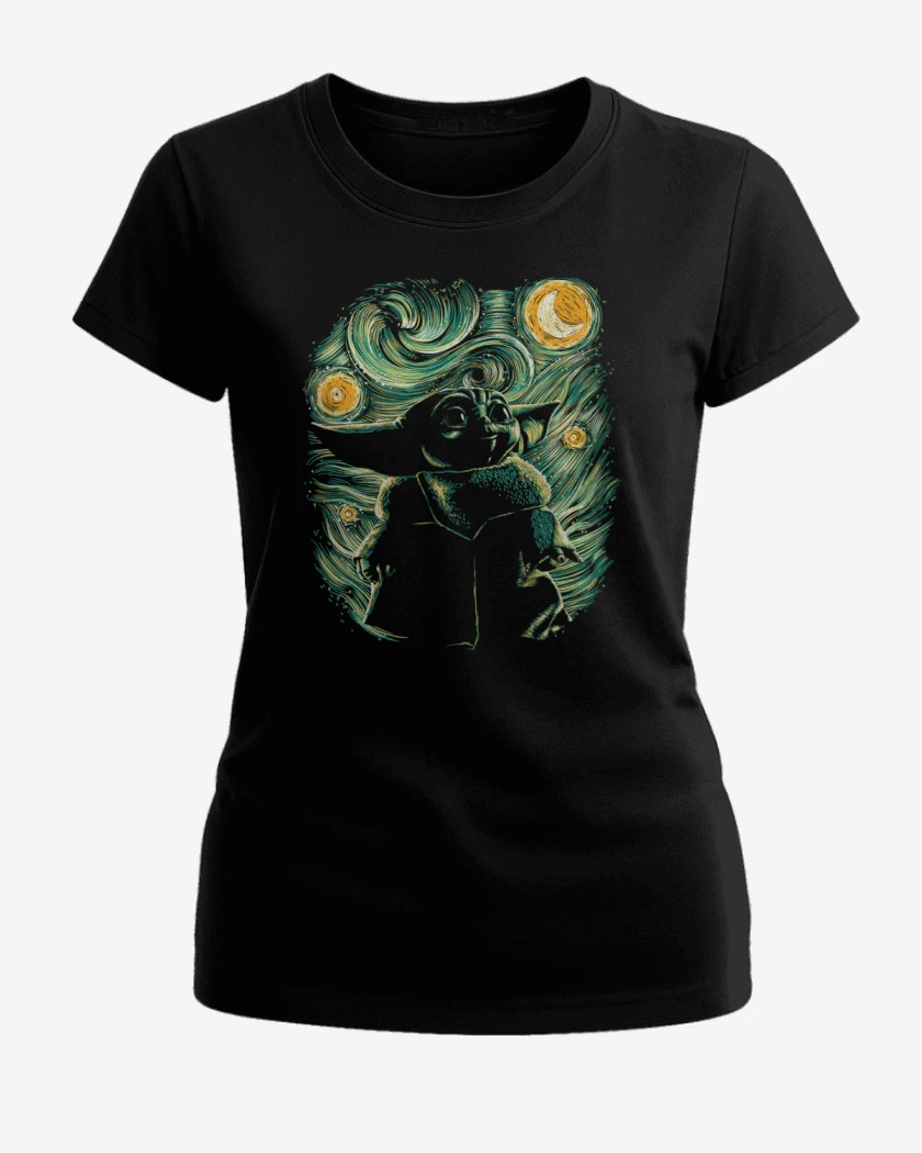 Polera de Mujer Negro de El compadre Grogu 