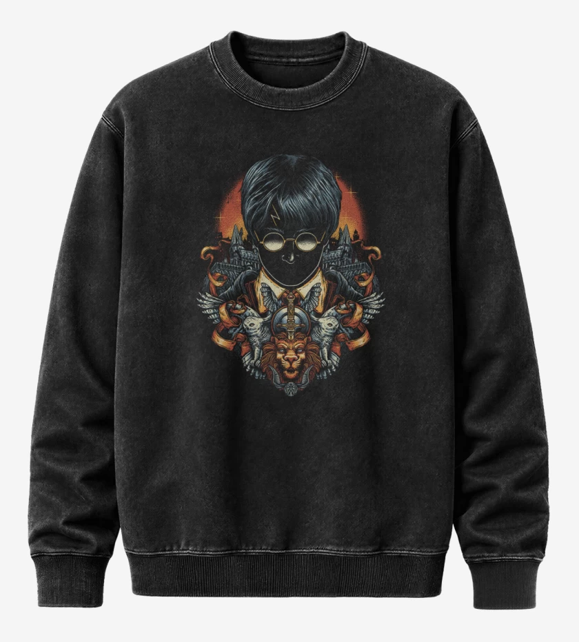 Poleron Polo Acid Wash Negro de El loco harry