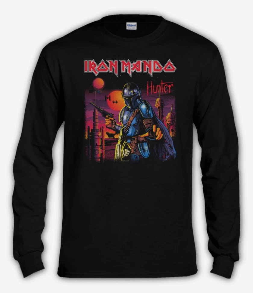 Polera manga larga Negro de Iron mando