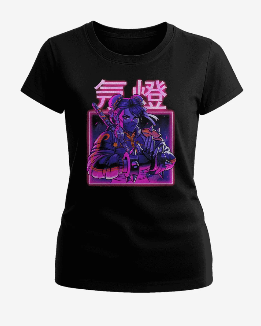 Polera de Mujer Negro de Chun-Li