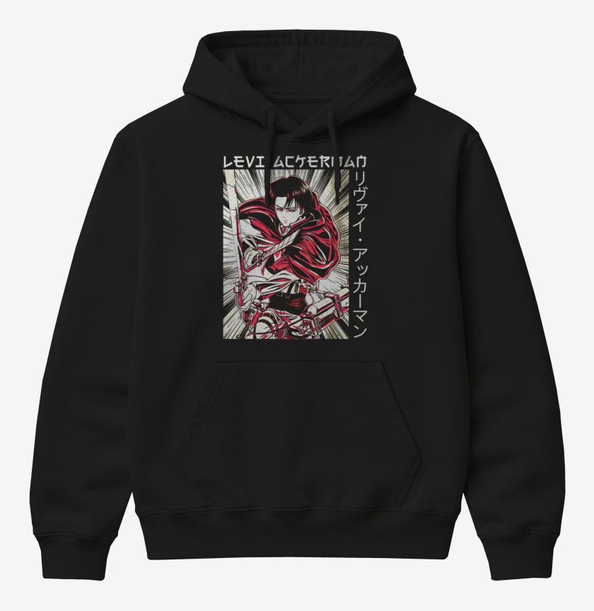 Poleron Canguro básico Negro de Levi 2