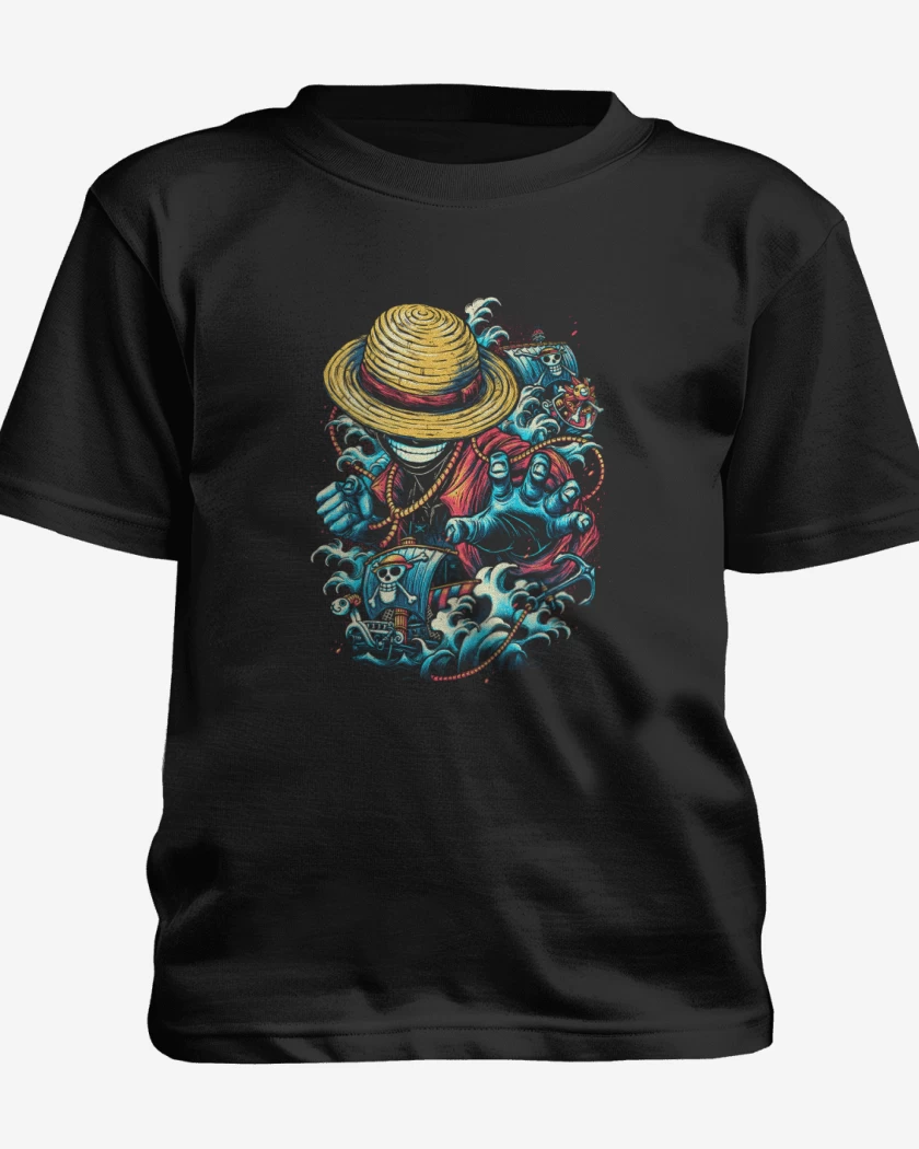 Polera de niño Negro de El luffy
