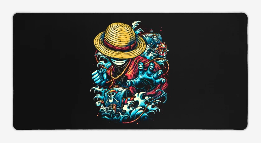 Mouse pad Gamer Negro de El luffy