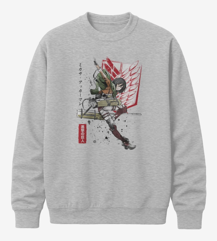 Poleron polo Gris Melange de Mikasa Ackerman