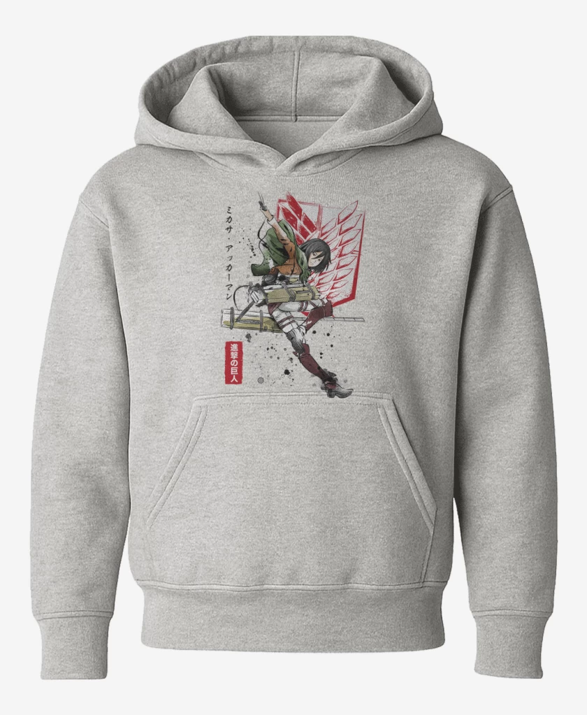 Poleron de niño Gris Melange de Mikasa Ackerman