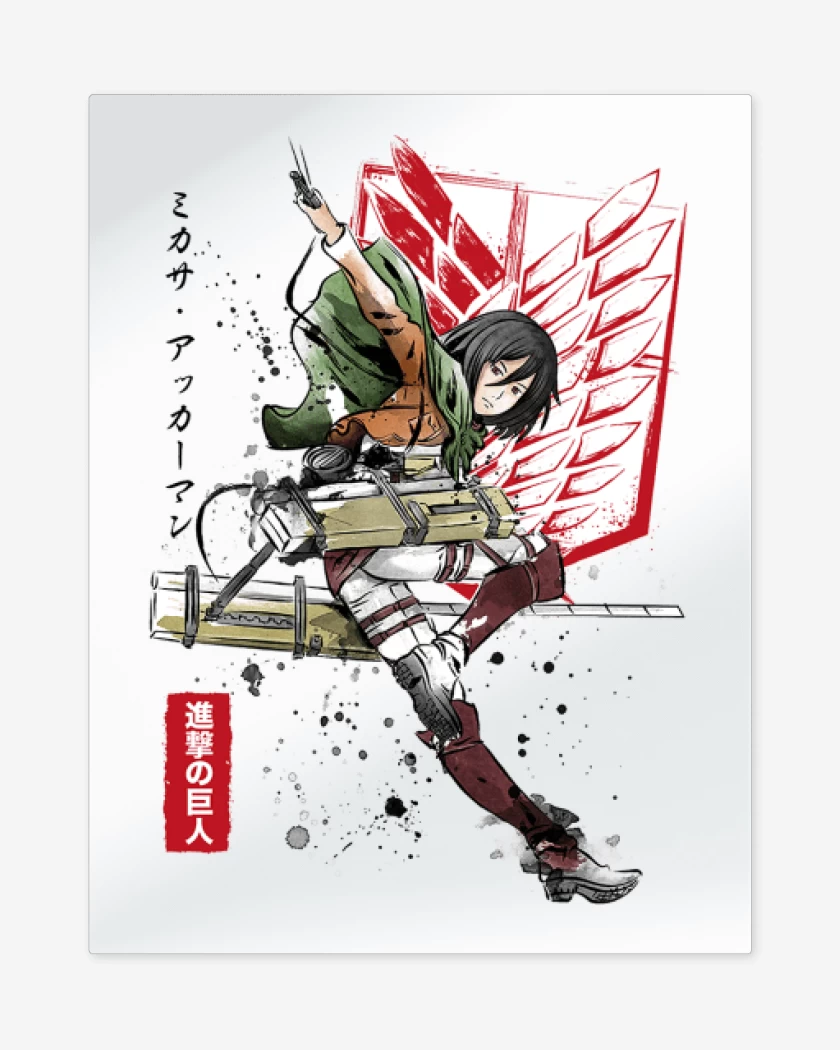 Print metalico Blanco de Mikasa Ackerman