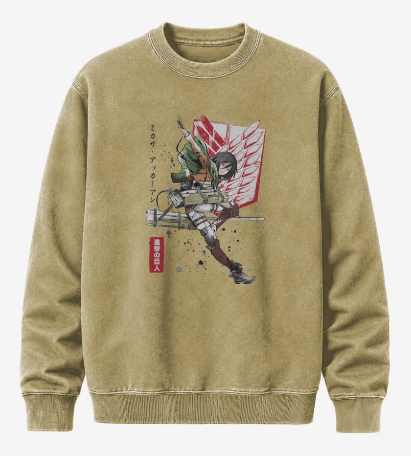 Poleron Polo Acid Wash Beige de Mikasa Ackerman