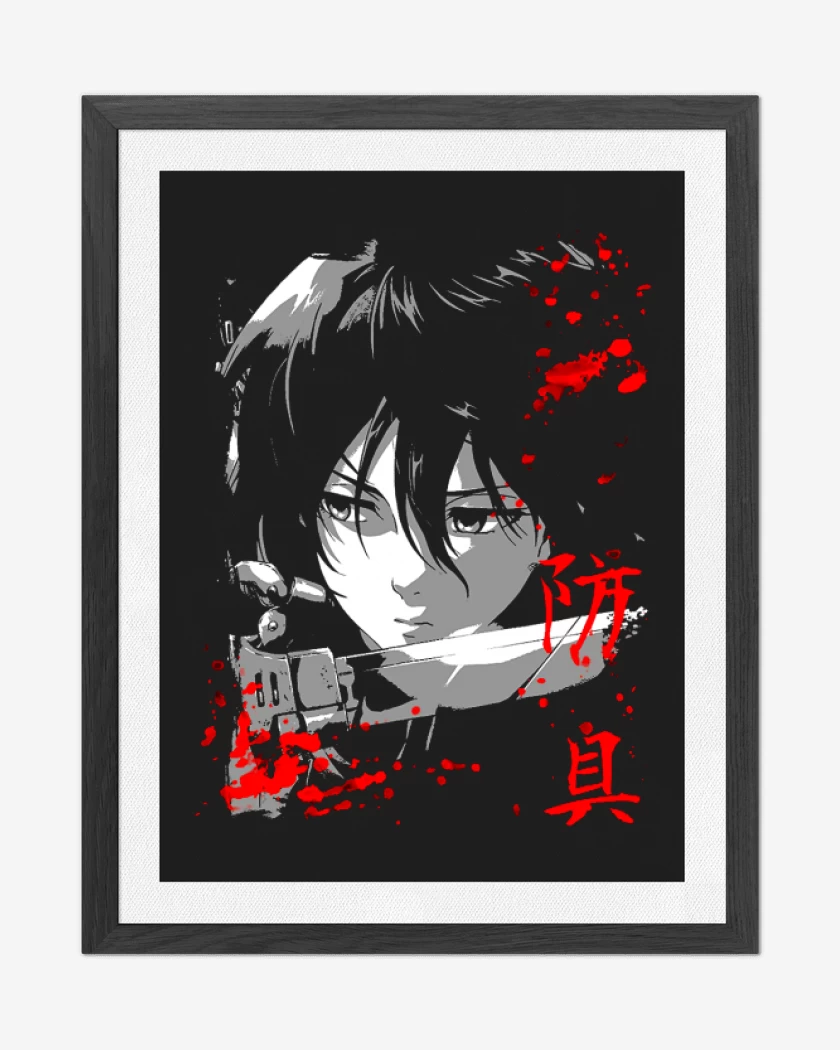 Cuadro decorativo Negro de Mikasa Ackerman 2