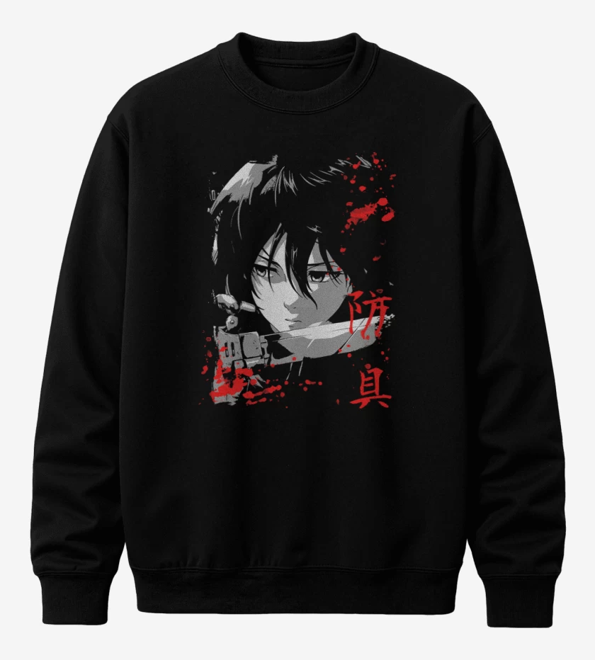 Poleron polo Negro de Mikasa Ackerman 2