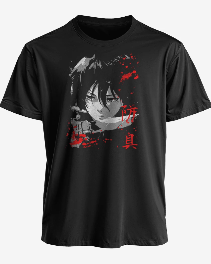 Polera premium Negro de Mikasa Ackerman 2