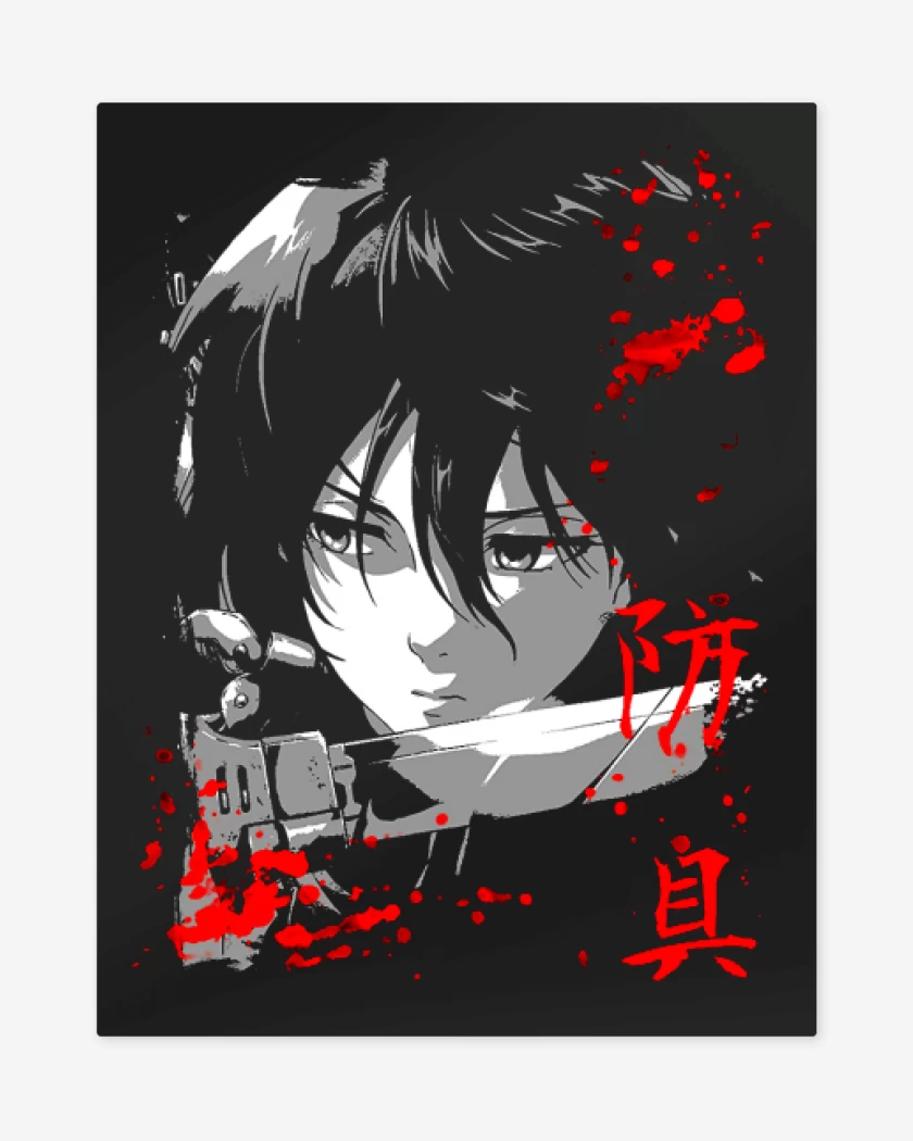 Print metalico Negro de Mikasa Ackerman 2